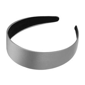 Wide Satin Headband Gray 1.57" Wide